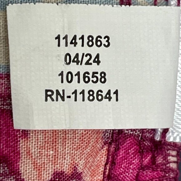 Lane Bryant Cotton Floral Popover Blouse Pink Ruffle Neck Short Sleeve Size 22 - Picture 15 of 16